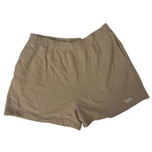 KITH Classic Logo Fleece Shorts Tan/Khaki XL – 3.5” Inseam Mens Comfy